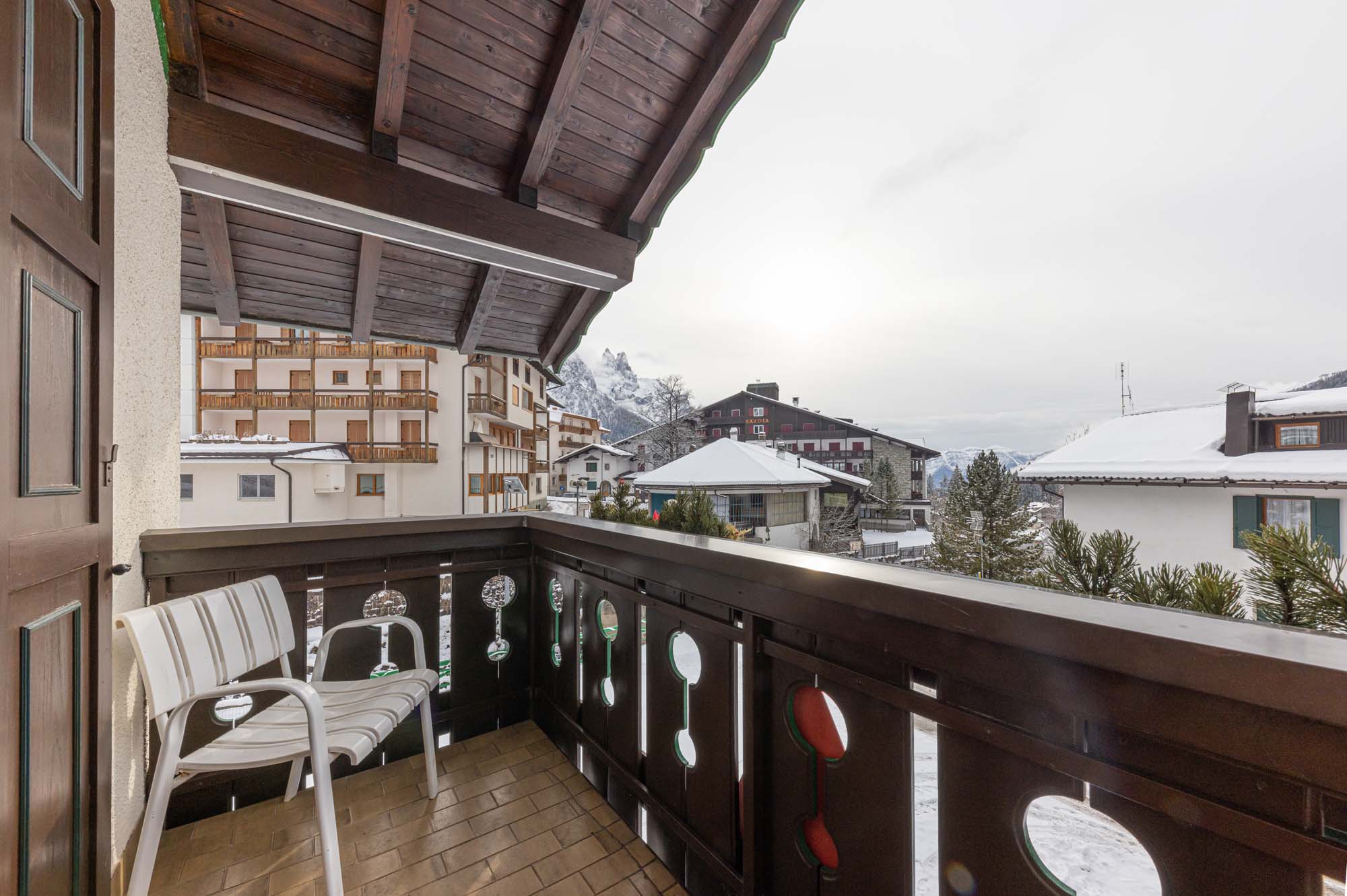 Terrazza appartamenti vacanze Villa Giuliana Grand Hotel des Alpes in centro a San Martino di Castrozza