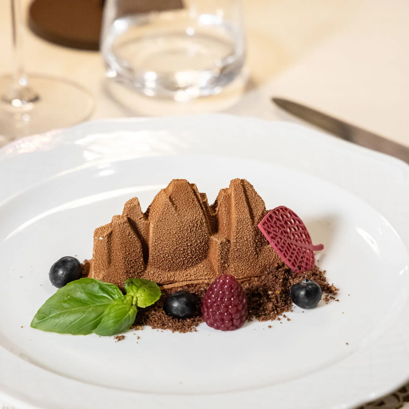 Dolce al cioccolato ispirato alle Pale di San Martino